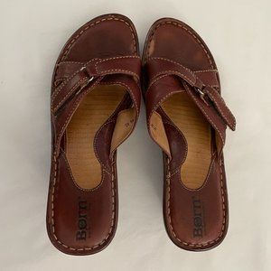 Born Wedges Womens 7 Brown Sandals Used No Box